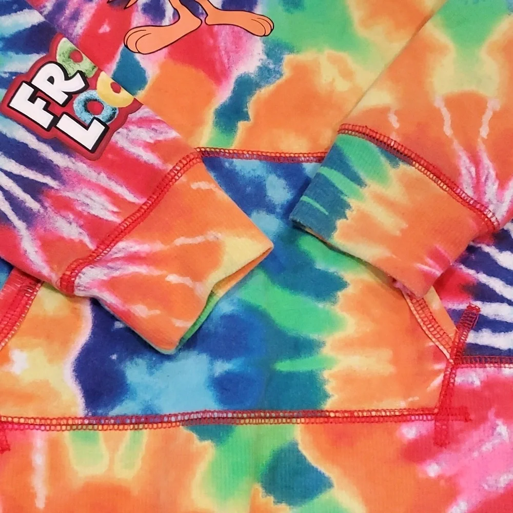 Justice Kellogg's Froot Loop Tie Dye Hooded Sweatshirt Size Small